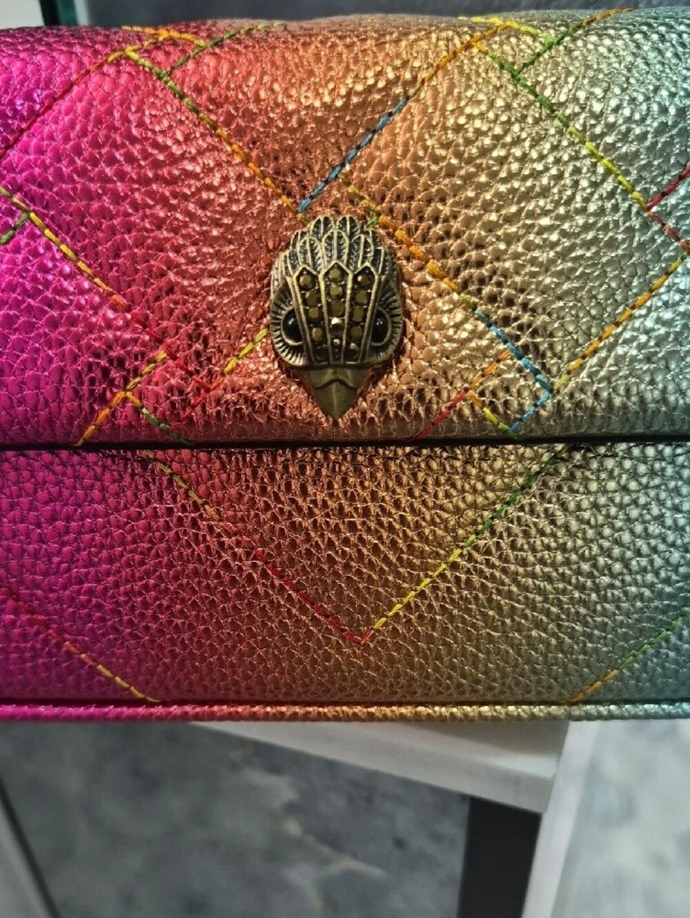 NWT Kurt Geiger 'Pickle' Leather Rainbow Convertible Bag